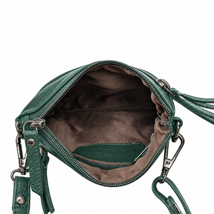 The Cedar | Women's Sea Green Leather Mini Crossbody Bag | Greenwood Leather