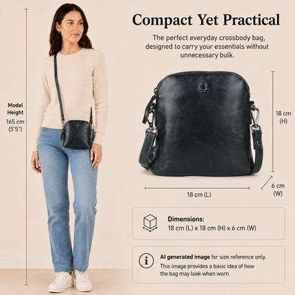 Alder Leather Crossbody Bag – Genuine Leather Sling Bag for Women (Bottle Green)