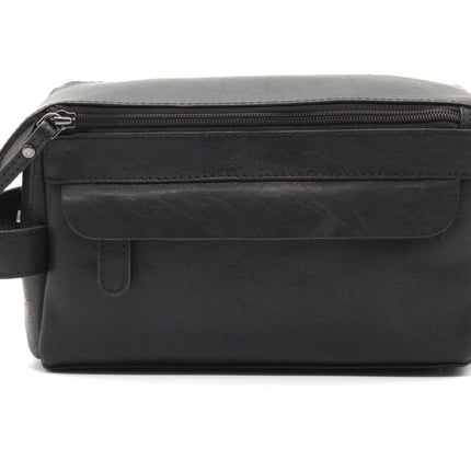 Leather Travel Wash Bag Darwin Black TB797BBLK