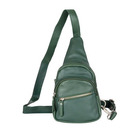 Summit Sea Green Leather Sling Backpack