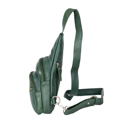 Summit Sea Green Leather Sling Backpack