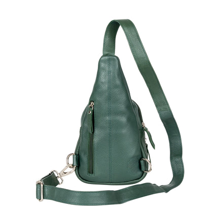 Summit Sea Green Leather Sling Backpack
