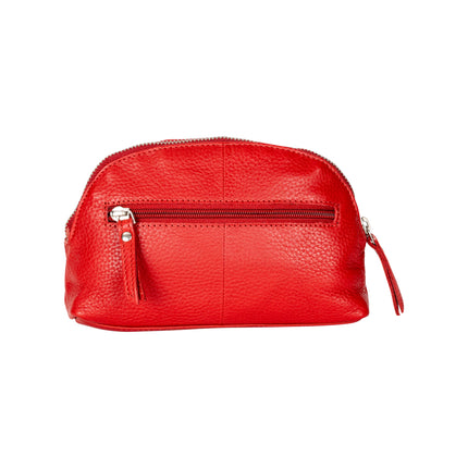 Greenwood Classic Red Leather Zip Coin Pouch