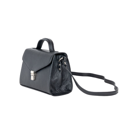 Greenwood Harper Black Leather Top Handle Crossbody Bag