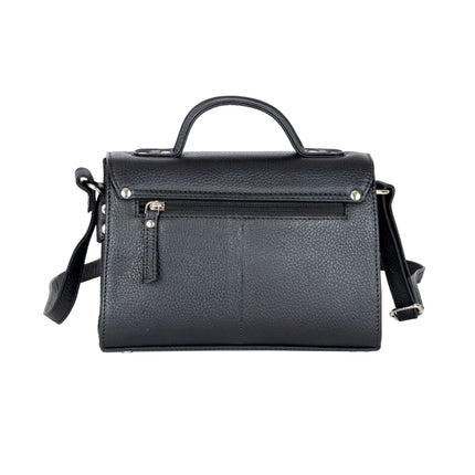 Greenwood Harper Black Leather Top Handle Crossbody Bag