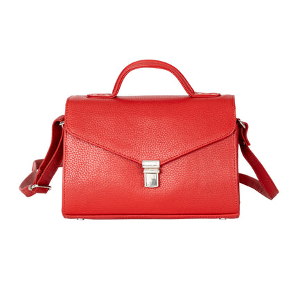 Greenwood Harper Red Leather Top Handle Crossbody Bag