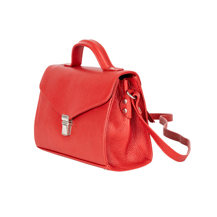 Greenwood Harper Red Leather Top Handle Crossbody Bag