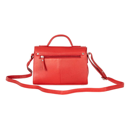 Greenwood Harper Red Leather Top Handle Crossbody Bag