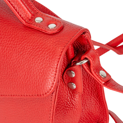 Greenwood Harper Red Leather Top Handle Crossbody Bag