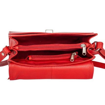 Greenwood Harper Red Leather Top Handle Crossbody Bag
