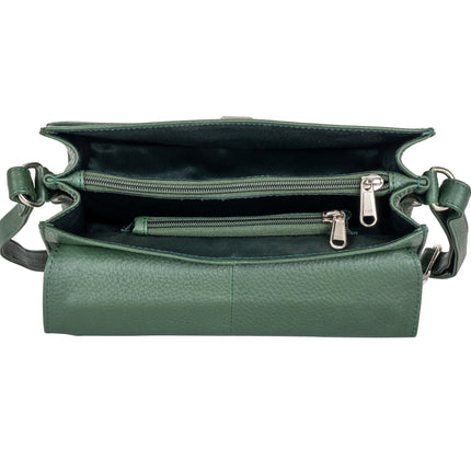 Greenwood Harper Sea Green Leather Top Handle Crossbody Bag