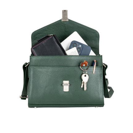 Greenwood Harper Sea Green Leather Top Handle Crossbody Bag