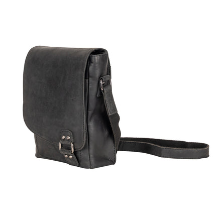 Leather Shoulder Bag Black - Hobart GW834BLK