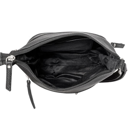 Greenwood Leather Camden Crossbody Bag Black