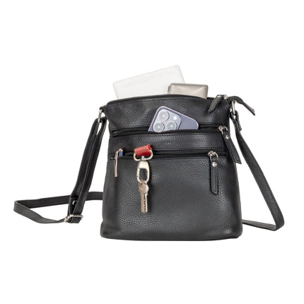 Greenwood Leather Camden Crossbody Bag Black