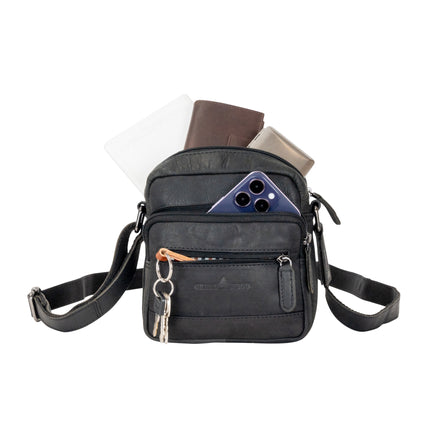 Leather Shoulder Bag Oliver- Black GW355012BLK