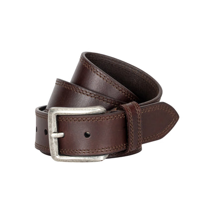 Beckett – Heavy Duty Leather Belt for Men, Stitched Edge, Dark Brown (Pack of 6 Belt)
