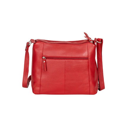 Savannah Woven Detail Leather Crossbody Bag – Red