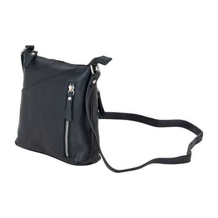 The Sorrel | Women's Black Leather Crossbody Shoulder Bag | Greenwood Leather