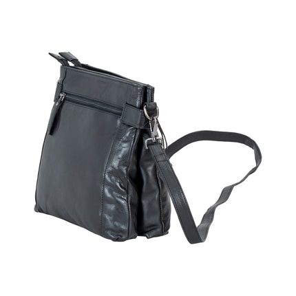 Leather Shoulder Bag 'Isalie' Black