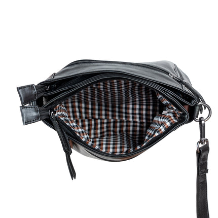 Leather Shoulder Bag 'Isalie' Black