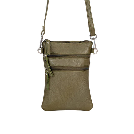 Leather Sling Bag Kempsey - Olive Green GW196625OGRN