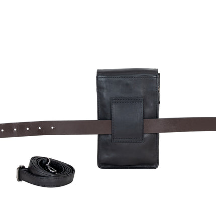 Leather Shoulder Bag Ivy Black GW6840BLK