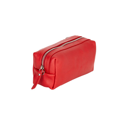 Ruby Luxe Leather Cosmetic Case Red