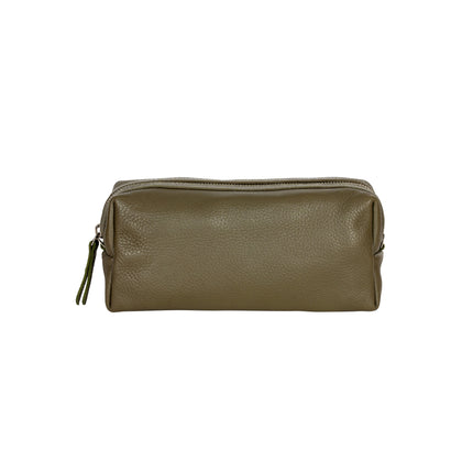 Ruby Luxe Leather Cosmetic Case Olive Green