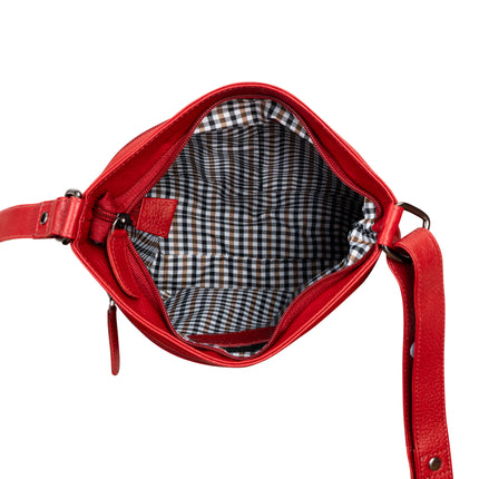Greenwood Leather Camden Crossbody Bag Red