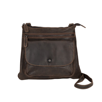 Leather Shoulder Bag Rotorua - Brown LD014BRN