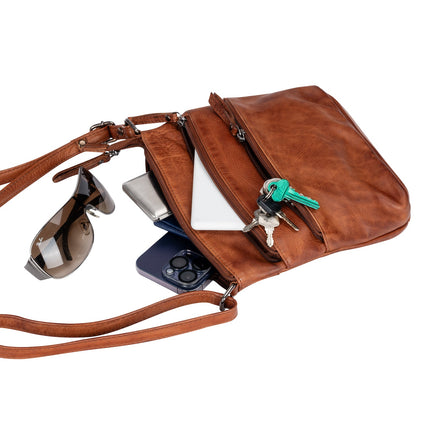 Ladies Cross Body Leather Bag GW6817BLK