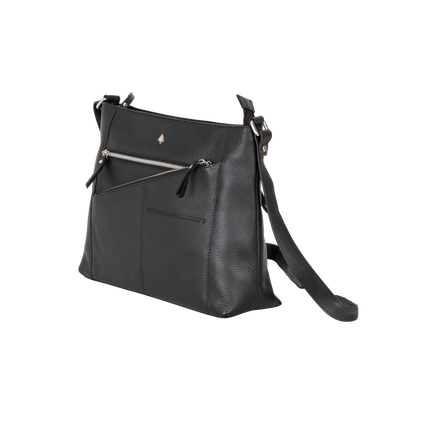 Willow Leather Crossbody Bag – Classic Black