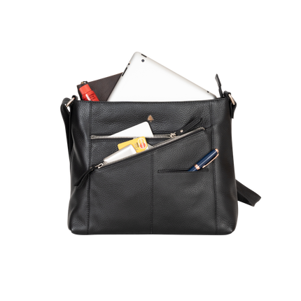Willow Leather Crossbody Bag – Classic Black