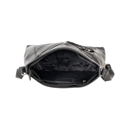 Willow Leather Crossbody Bag – Classic Black