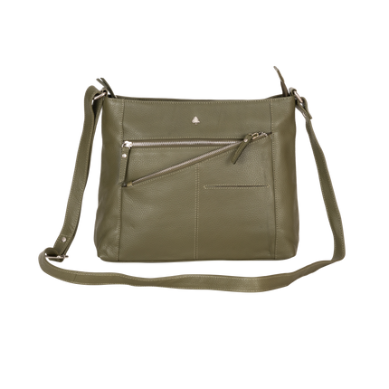 Willow Leather Crossbody Bag – Olive Green