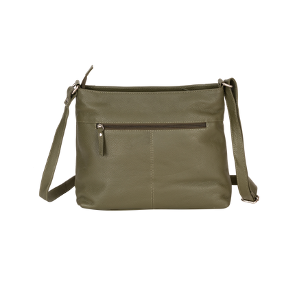 Willow Leather Crossbody Bag – Olive Green