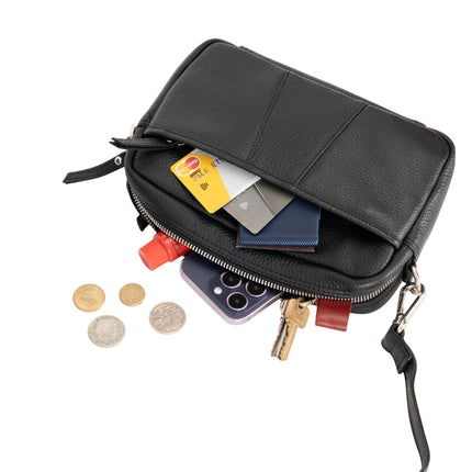 Siena Mini Crossbody – Black Leather Bag