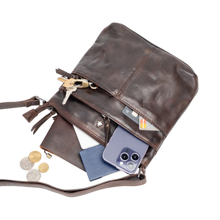 Leather Shoulder Bag GW6833 Brown