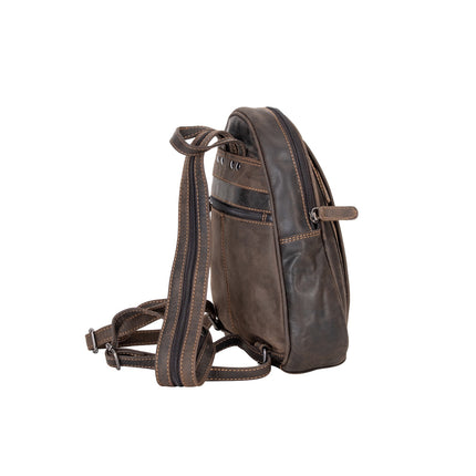 Leather Women Backpack Little Emma - Brown