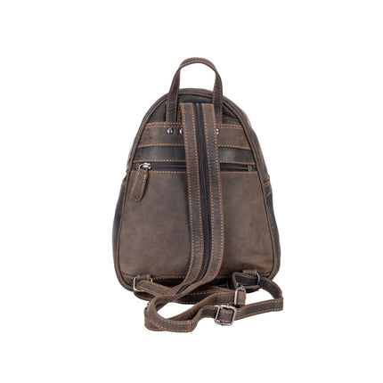 Leather Women Backpack Little Emma - Brown
