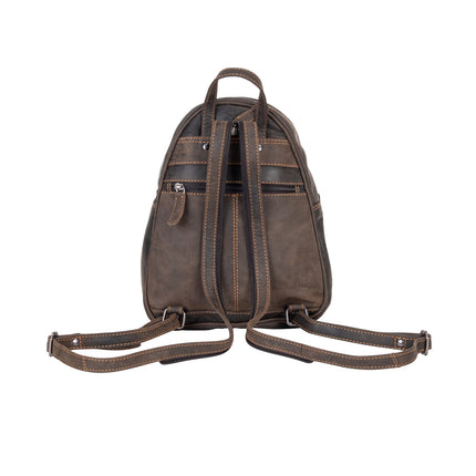 Leather Women Backpack Little Emma - Brown