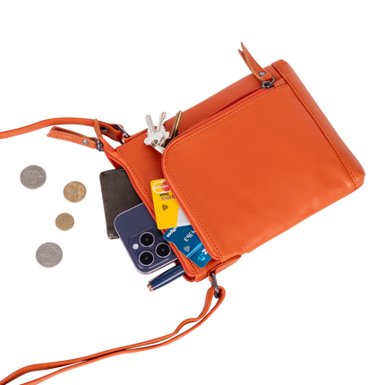Hazel Orange Mini Crossbody Bag