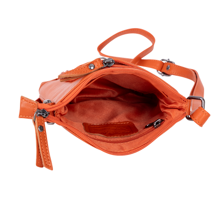 Hazel Orange Mini Crossbody Bag