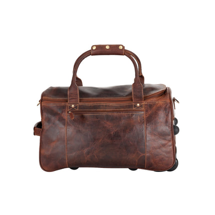Greenwood “Pathfinder” Leather Wheeled Duffel – Vintage Sandel Travel Trolley