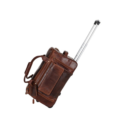 Greenwood “Pathfinder” Leather Wheeled Duffel – Vintage Sandel Travel Trolley