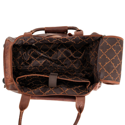 Greenwood “Pathfinder” Leather Wheeled Duffel – Vintage Sandel Travel Trolley