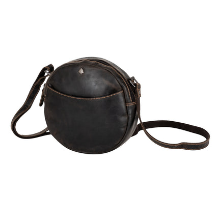 Circle Luxe – Brown Leather Crossbody Bag