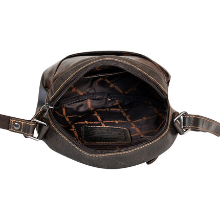 Circle Luxe – Brown Leather Crossbody Bag