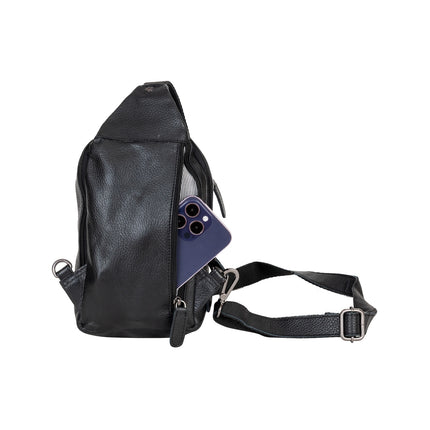 Leather Sling Bag Black Auckland